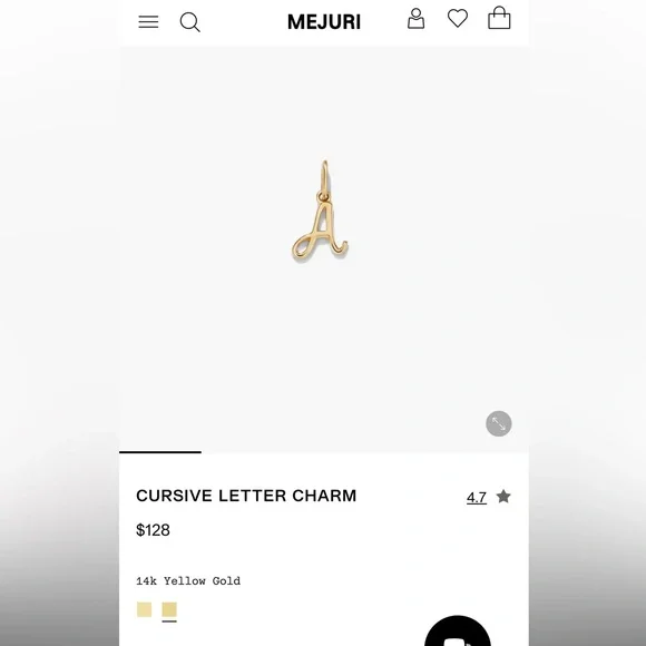 MEJURI 14k cursive letter A charm - Picture 4 of 6